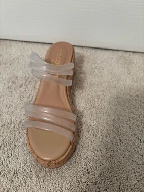 Coconuts by Matisse Clear Strap Slide Sandal with Nude Footbed